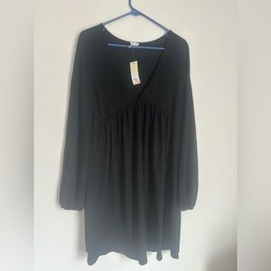 black midi long sleeve dress